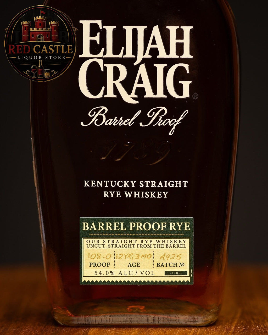 Elijah Craig Barrel Proof Rye Whiskey – 54% ABV (108.0 Proof)