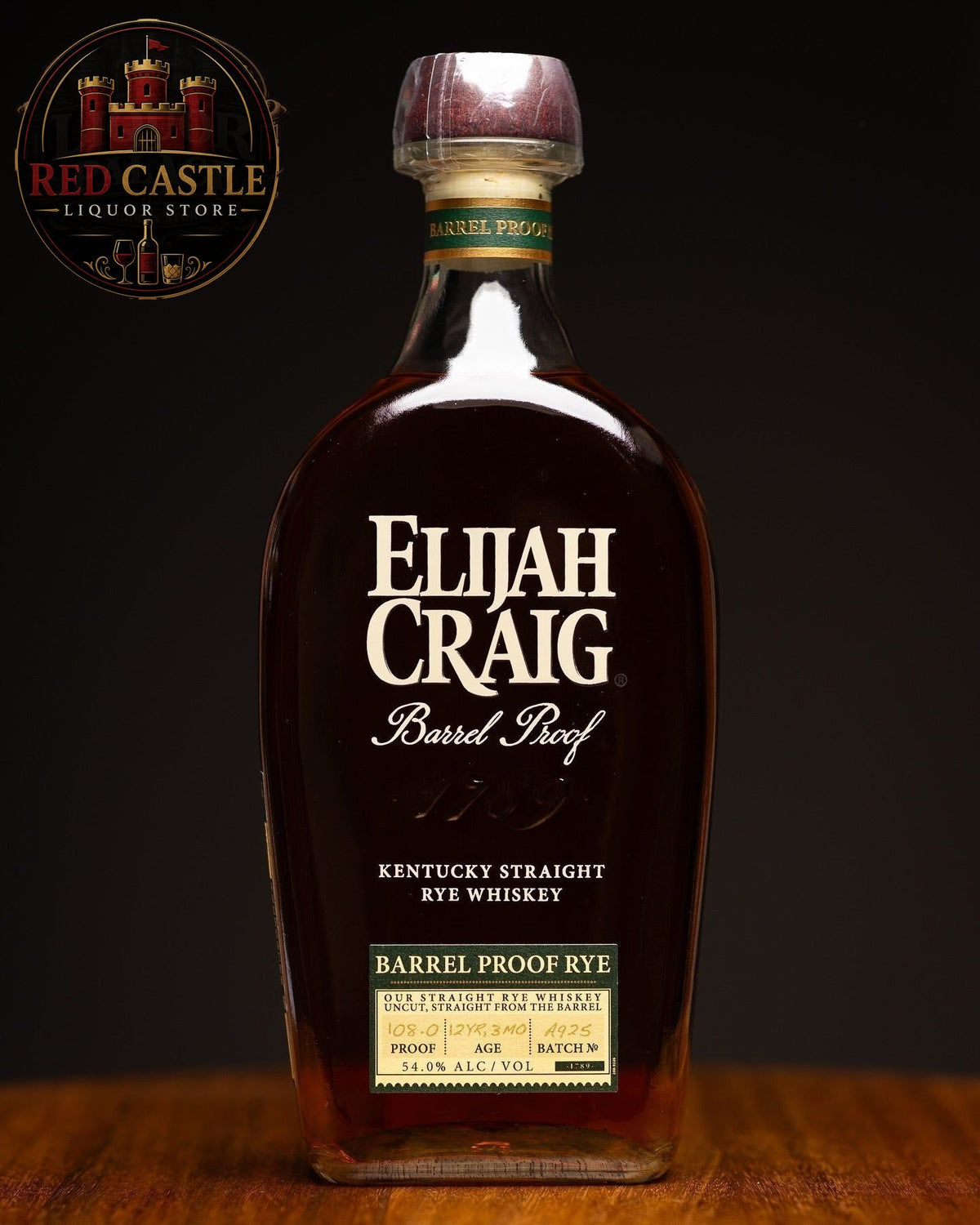 Elijah Craig Barrel Proof Rye Whiskey – 54% ABV (108.0 Proof)